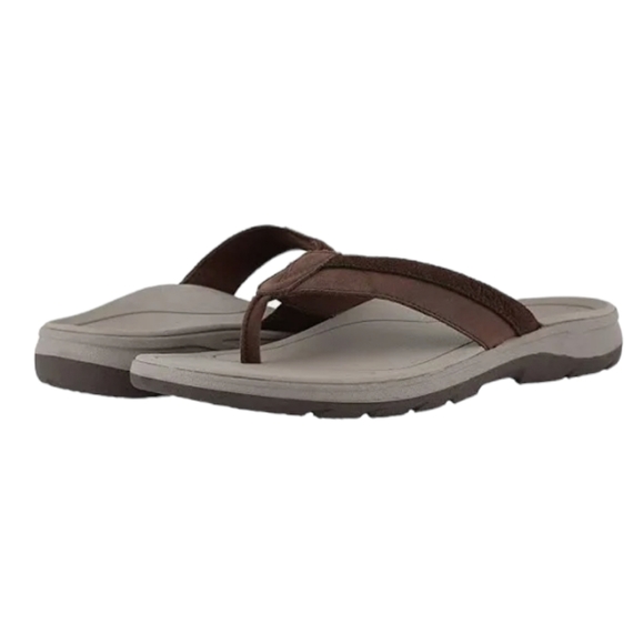 Vionic Dennis Toe-Post Sandal Flip Flop Orthotics M8 W10 Brown NEW main image 4